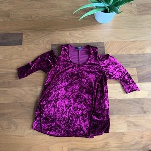 Karen Kane Plus Size Cold Shoulder Velvet Top 2x